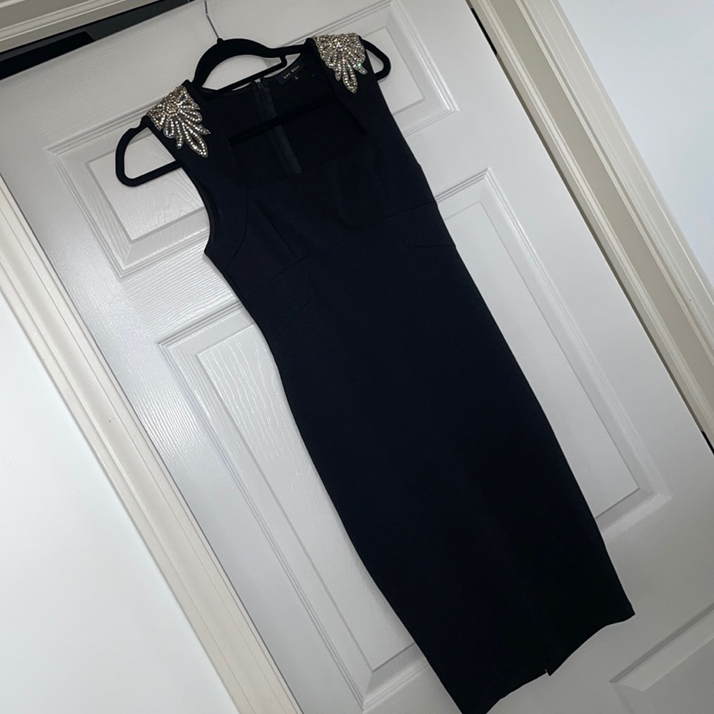 Black MIDI Embellished Dress